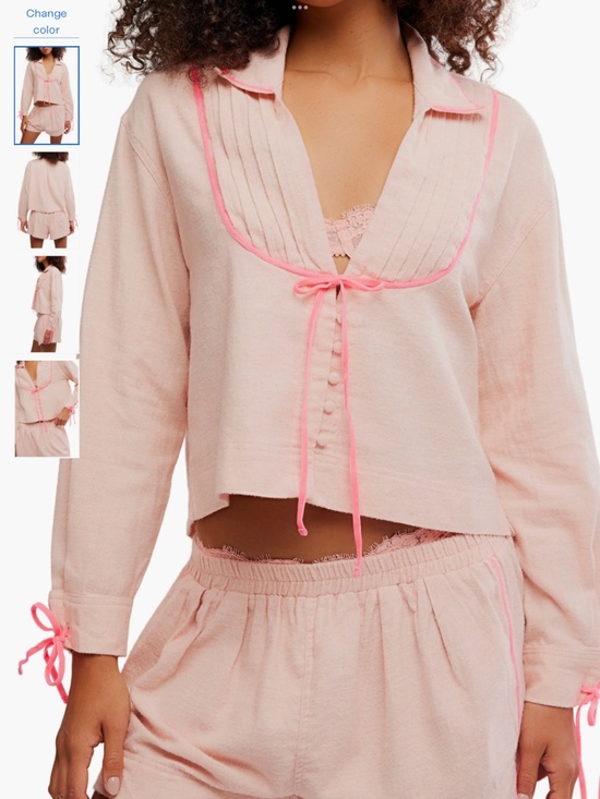 Free People Other - Free People Close to Home Cotton Flannel Short Pajamas, size M